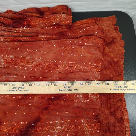 DressBarn Peasant Blouse 3/4 Sleeve Burnt Orange Sequins Embroidered 3X - Picture 12 of 15